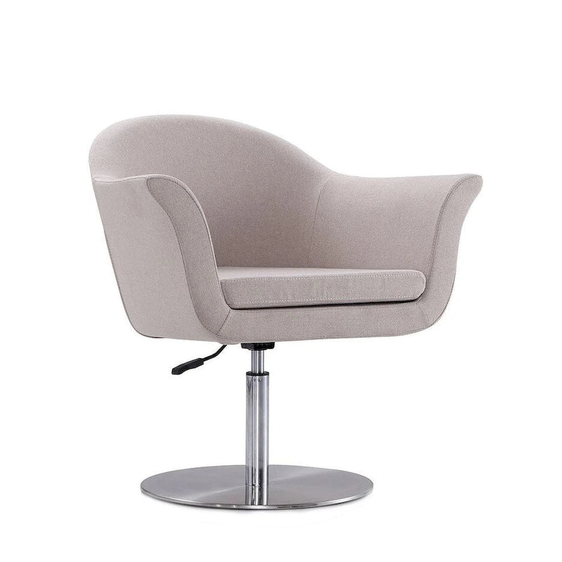  Voyager Brushed Metal Woven Swivel Adjustable Accent Chair