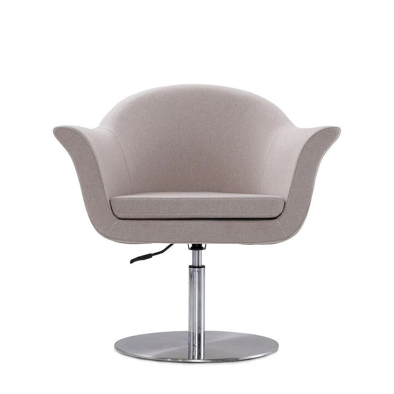 Voyager Brushed Metal Woven Swivel Adjustable Accent Chair