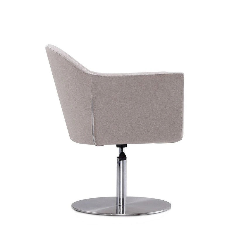 Voyager Brushed Metal Woven Swivel Adjustable Accent Chair