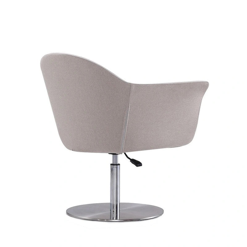 Voyager Brushed Metal Woven Swivel Adjustable Accent Chair