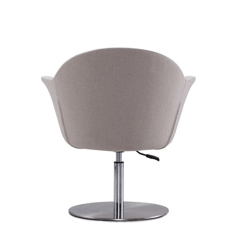 Voyager Brushed Metal Woven Swivel Adjustable Accent Chair
