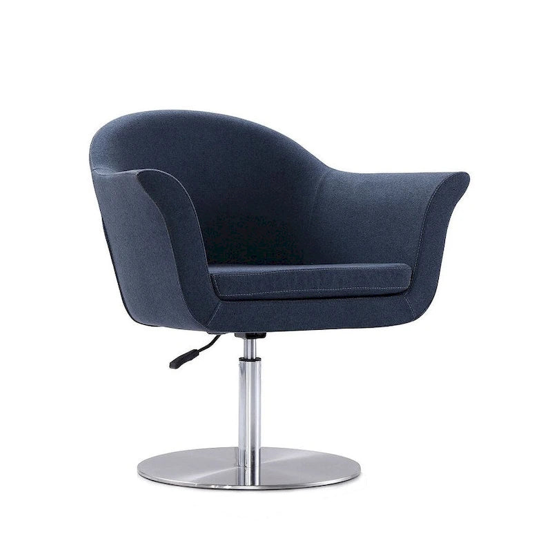 Voyager Brushed Metal Woven Swivel Adjustable Accent Chair