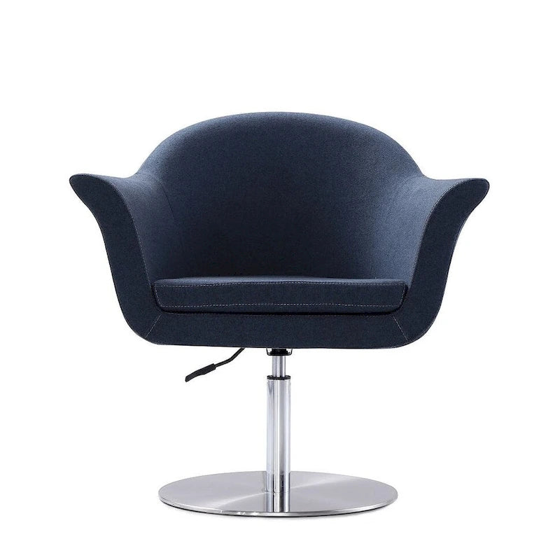 Voyager Brushed Metal Woven Swivel Adjustable Accent Chair