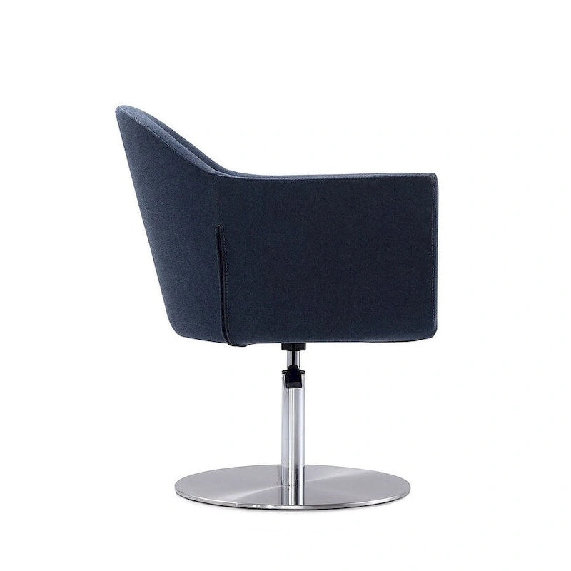 Voyager Brushed Metal Woven Swivel Adjustable Accent Chair