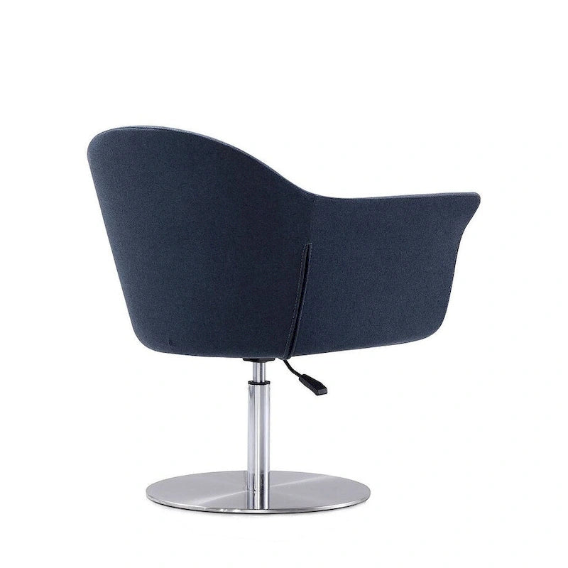 Voyager Brushed Metal Woven Swivel Adjustable Accent Chair