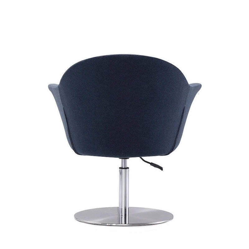 Voyager Brushed Metal Woven Swivel Adjustable Accent Chair