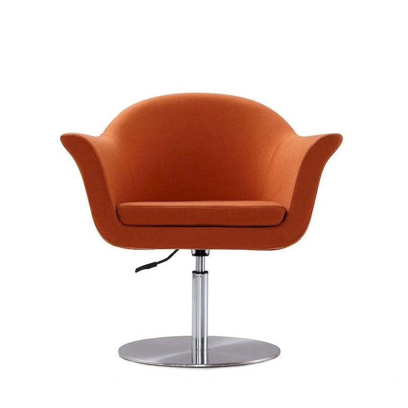 Voyager Brushed Metal Woven Swivel Adjustable Accent Chair