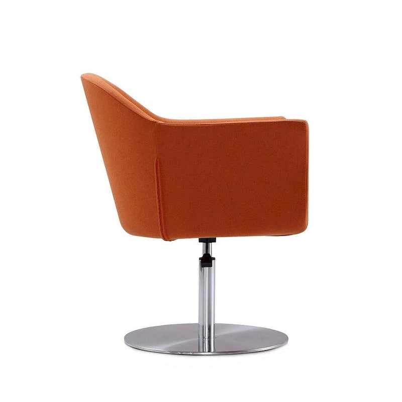 Voyager Brushed Metal Woven Swivel Adjustable Accent Chair