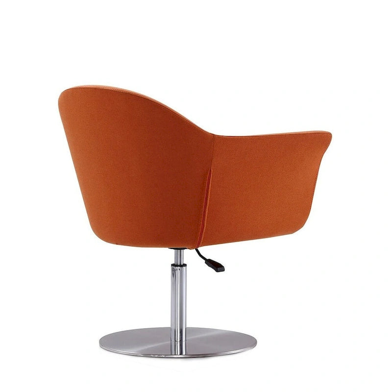 Voyager Brushed Metal Woven Swivel Adjustable Accent Chair