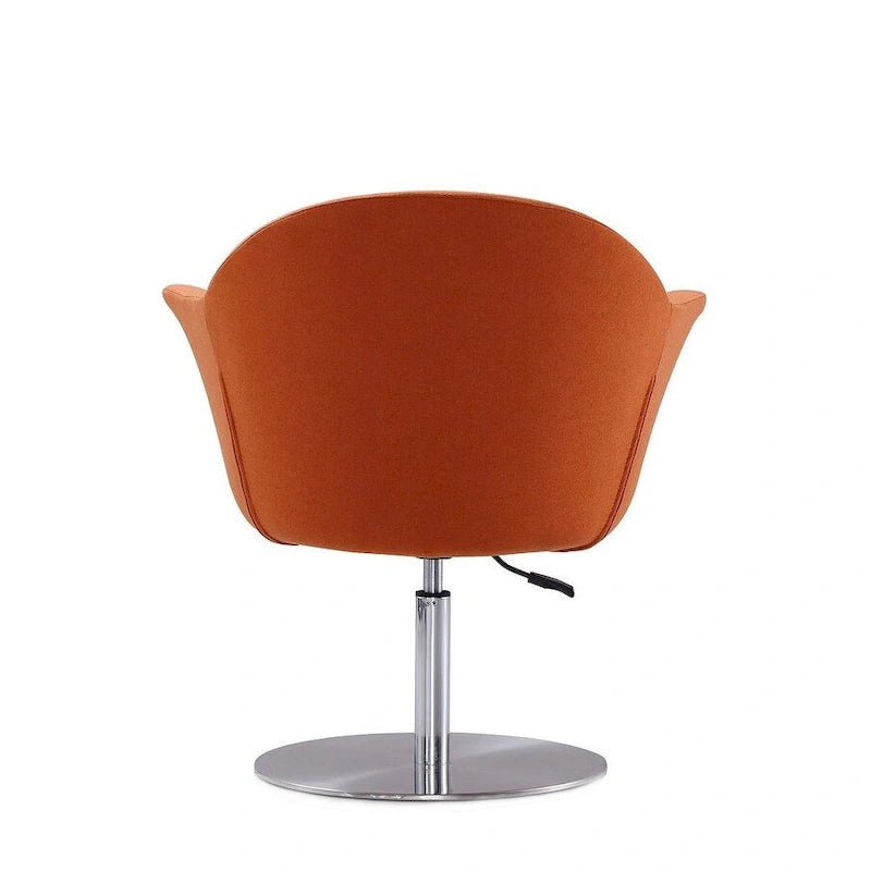 Voyager Brushed Metal Woven Swivel Adjustable Accent Chair