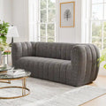 Lucinda Modern Vertical Channel Tufted Boucle Accent Sofa Couch with Wooden Legs