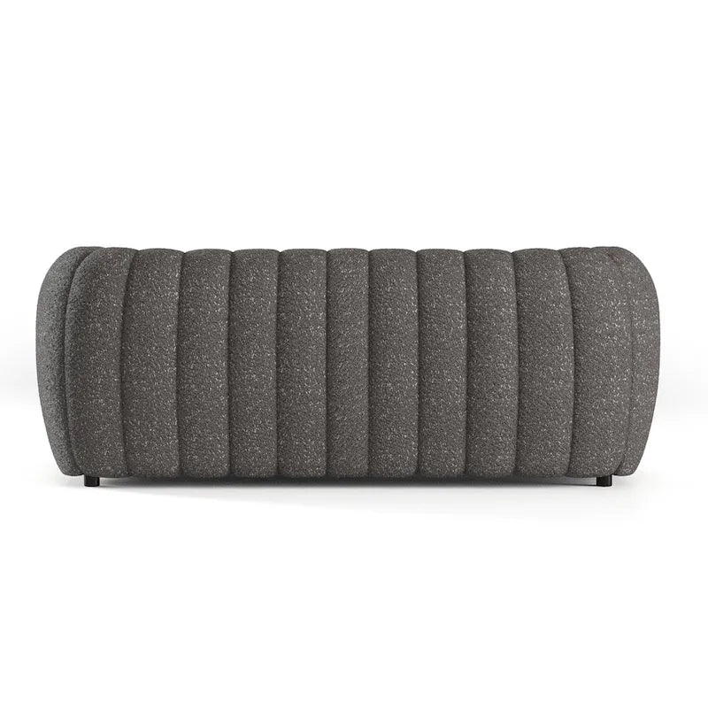 Lucinda Modern Vertical Channel Tufted Boucle Accent Sofa Couch with Wooden Legs