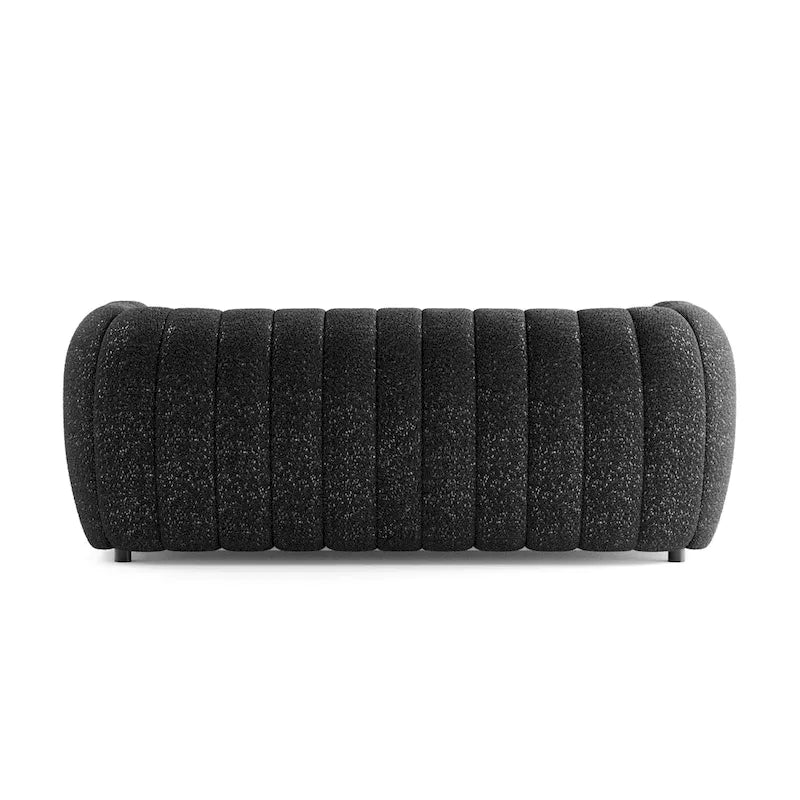 Lucinda Modern Vertical Channel Tufted Boucle Accent Sofa Couch with Wooden Legs