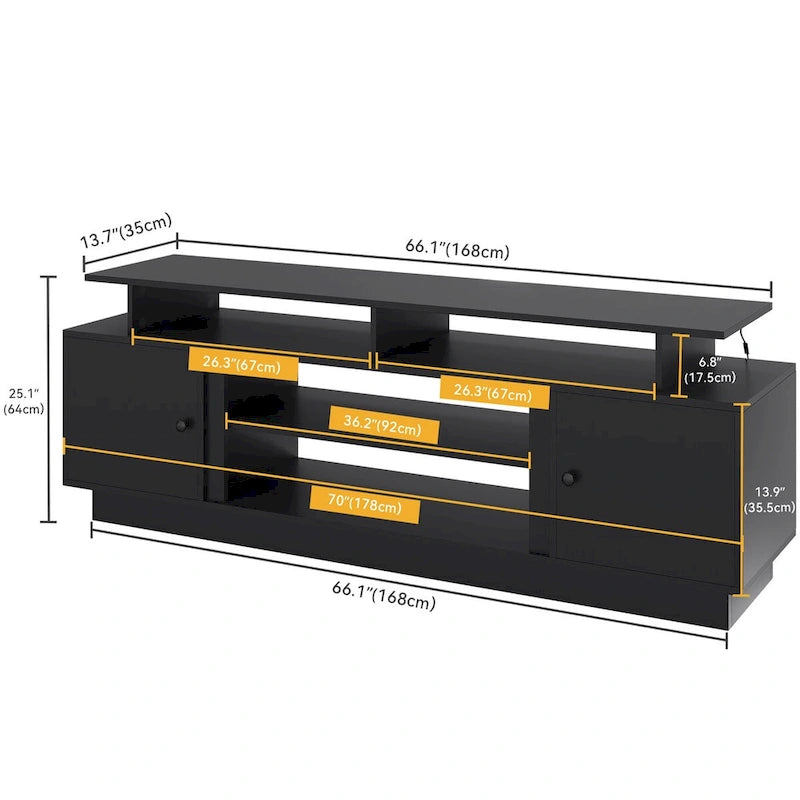 Modern TV Stand for TVs Up to 75 - 15.7D x 70W x 25.1H