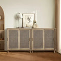 Accent ural Cane Rattan Sideboard Buffet Storage Cabinet (Set of 2)