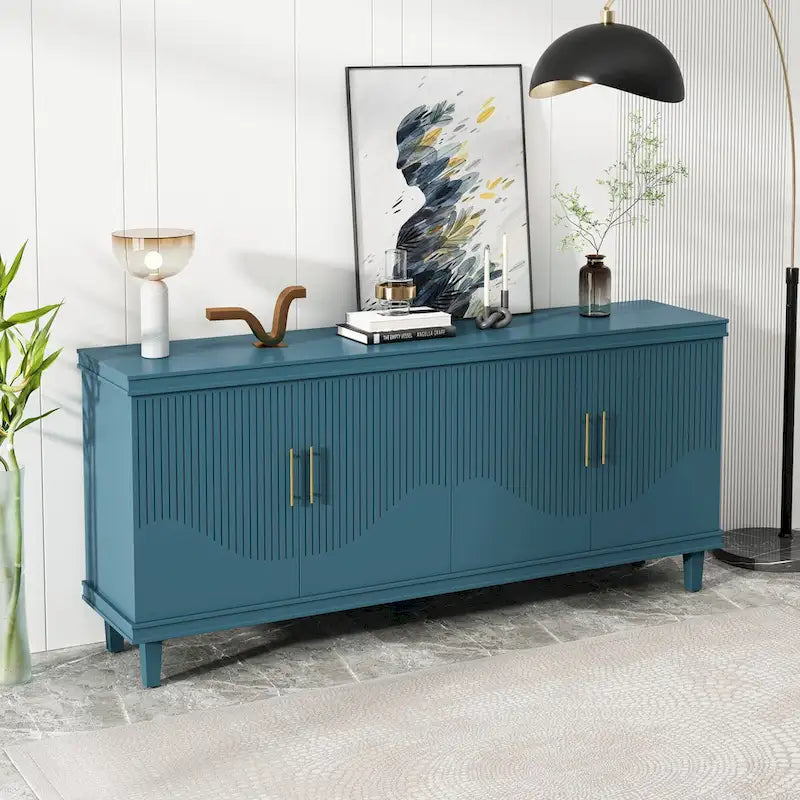 70.07Large Size 4-Door Cabinet, Same as Living Room, Kitchen, Bedroom, Hallway ,Olive Green,Navy Blue,Peacock Blue