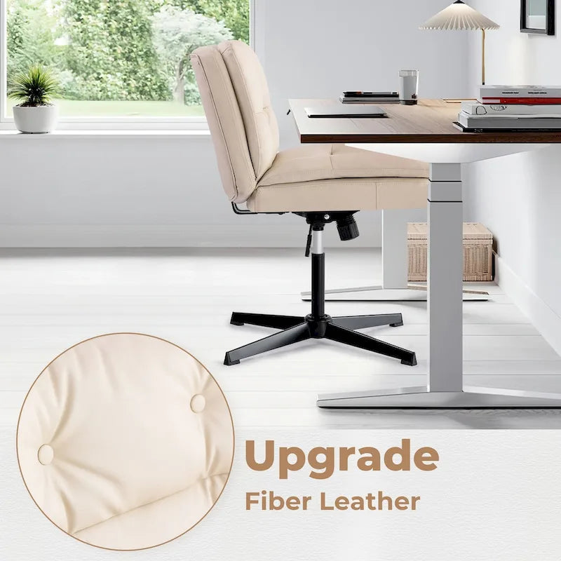 Armless Home Office Desk Chair Vanity Chair No Wheels