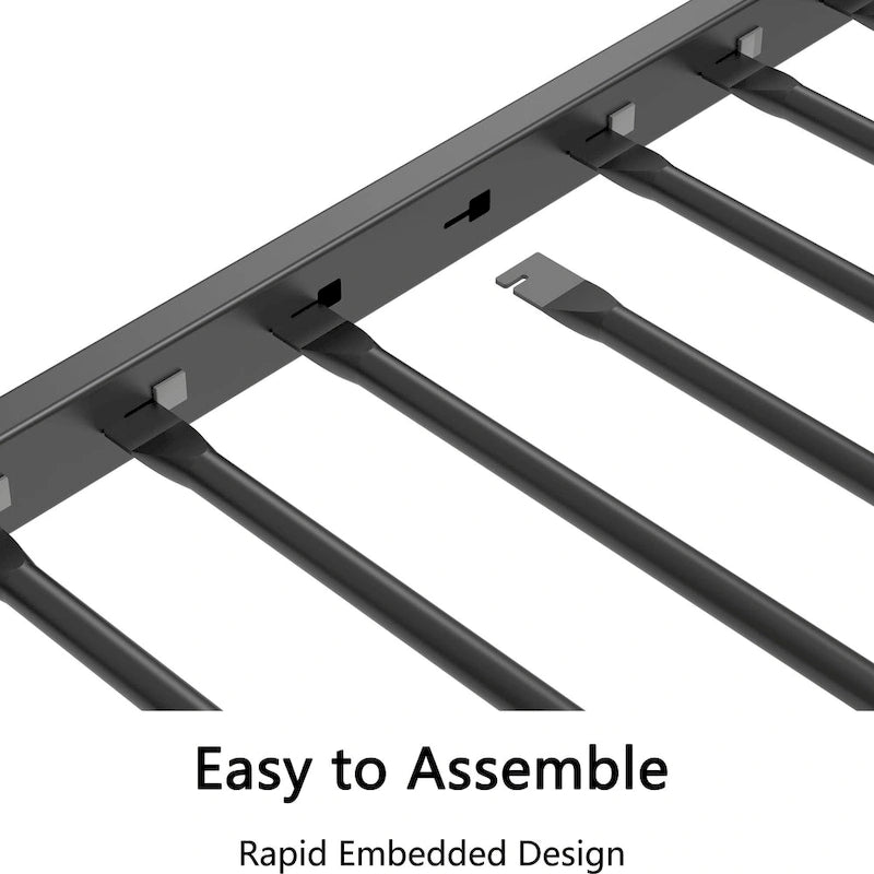 Adin Modern Full Over Full Bunk Bed with Black Metal Guard Rail by