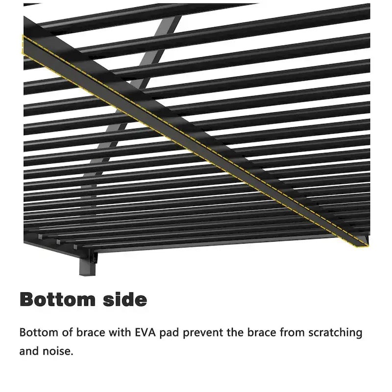 Adin Modern Full Over Full Bunk Bed with Black Metal Guard Rail by