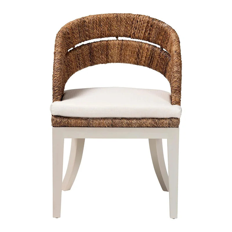 Ubud Bohemian ural Seagrass and Mahogany Wood Dining Chair