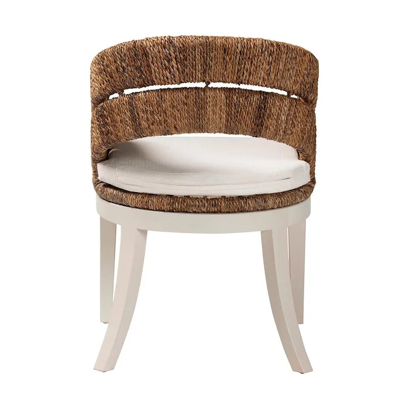 Ubud Bohemian ural Seagrass and Mahogany Wood Dining Chair