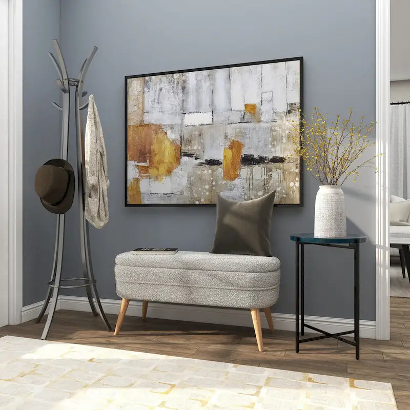 Metal X-Shaped Side End Accent Table with Textured Glass Tabletop - Gold or Black-